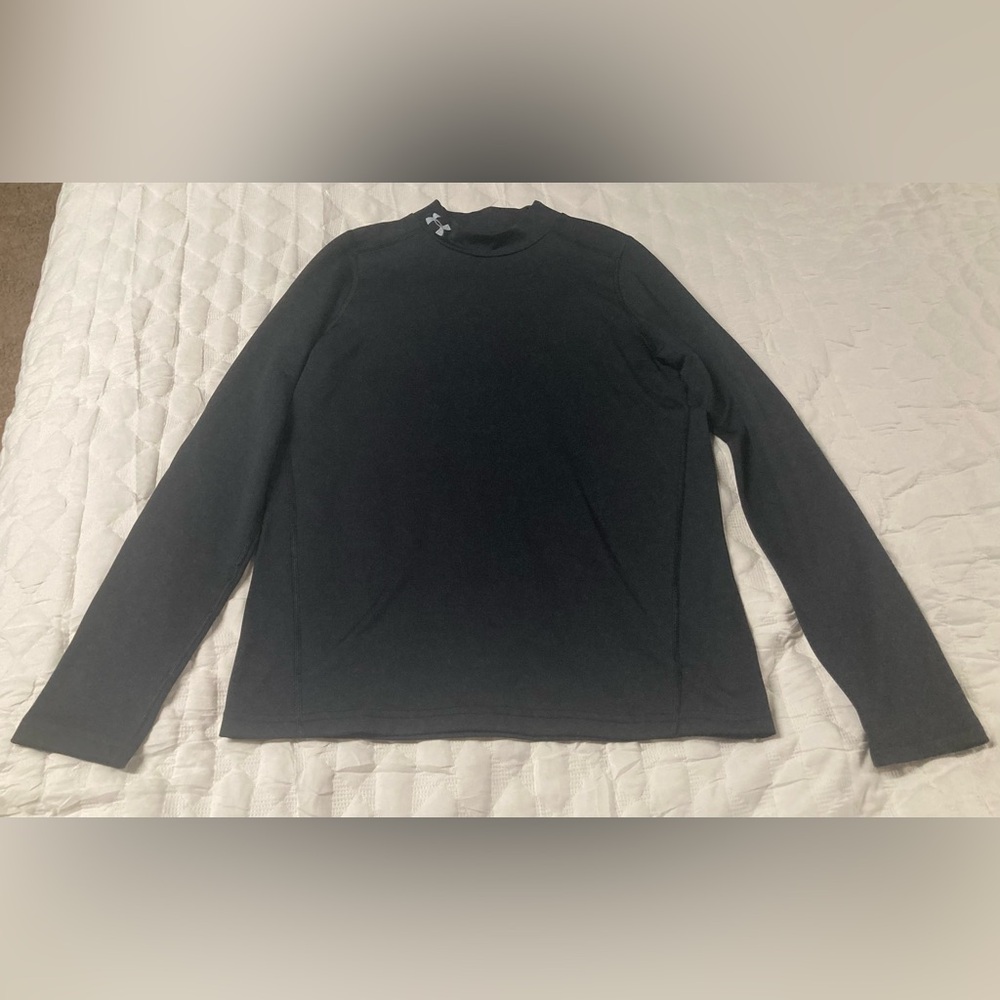 Under Armour Boy’s Black Long Sleeve Mock Neck Base Layer Shirt